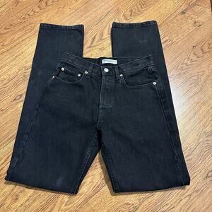 The Feel Studio Black High Rise Denim Jeans size 26 Tall button fly 100% cotton